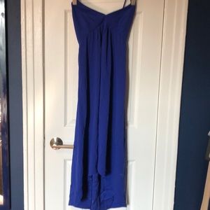 Blue Wilfred high-low dress sz 4. Adjustable, crossover tie back.